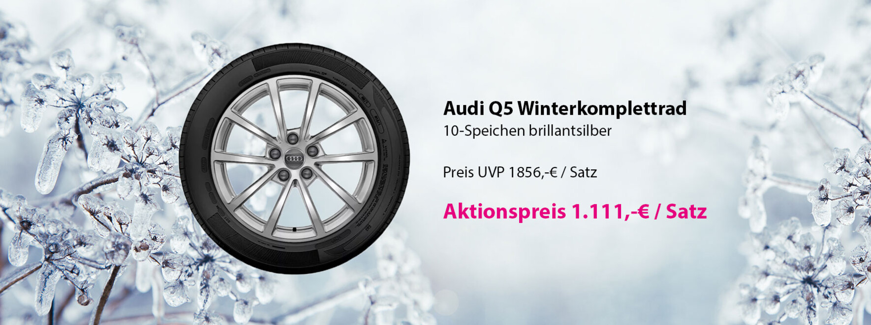 Audi Q5 Winterkomplettrad Aktion | Mit dem Winterkomplettrad kommen Sie komfortabel an Ihr Ziel