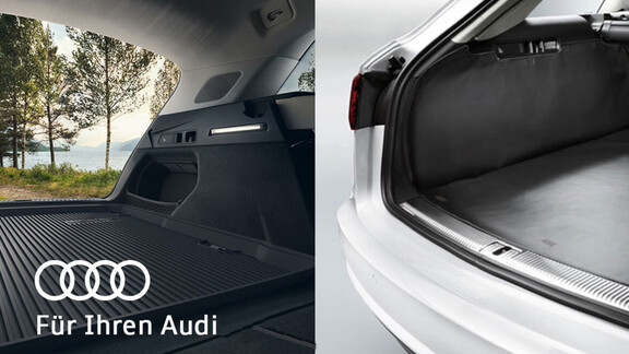 Fahrzeugschutz von Audi Original Zubehör für Ihren Audi | Gummifußmatte, Gepäckraumwanne, Ladekantenschutzfolie - Sets für Komfort & Schutz Ihres Audi